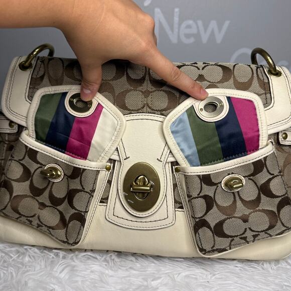 y2k COACH Legacy 2007 Leigh Turnlock Shoulder Bag - Picture 12 of 16